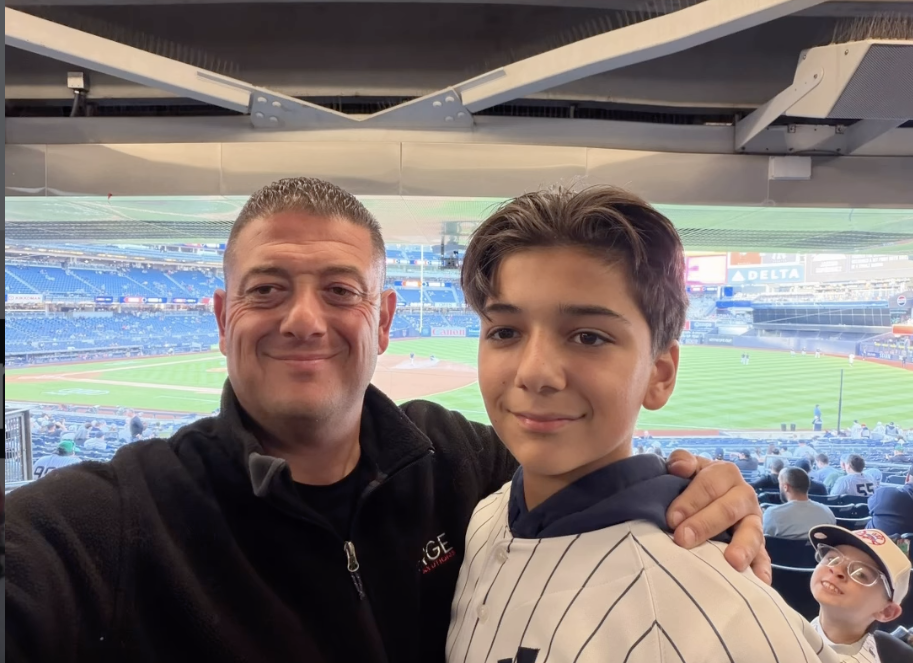 Massimo & his dad at the Yankee's game